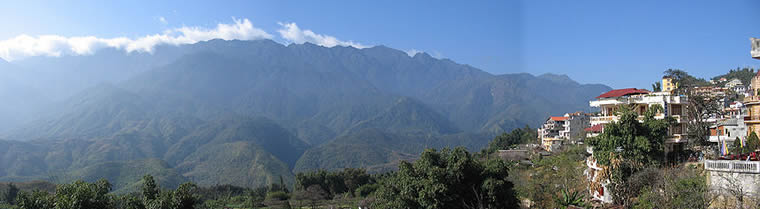 Sapa Panorama with the beautiful Hoang Lien Mountains as backdrop