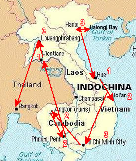 Route Map, Indochina Grand Tour